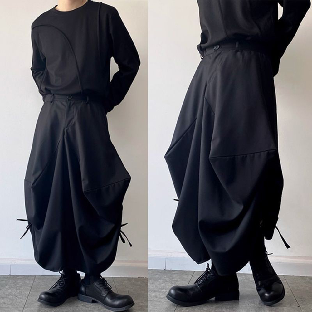 Street Fashion In Chinese - Sommer Neue männer Einfarbig Unregelmäßigen Rock
