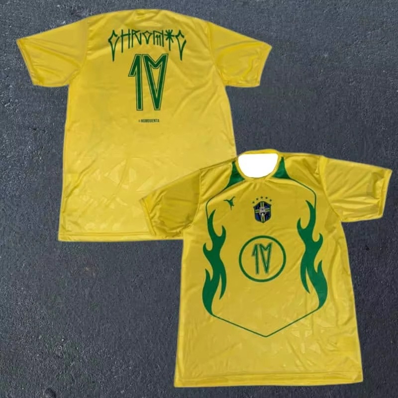 Street Fashion Brazil - 2026 Sommer Neues Brasilien-Themen Gelb/Schwarzes Trikot