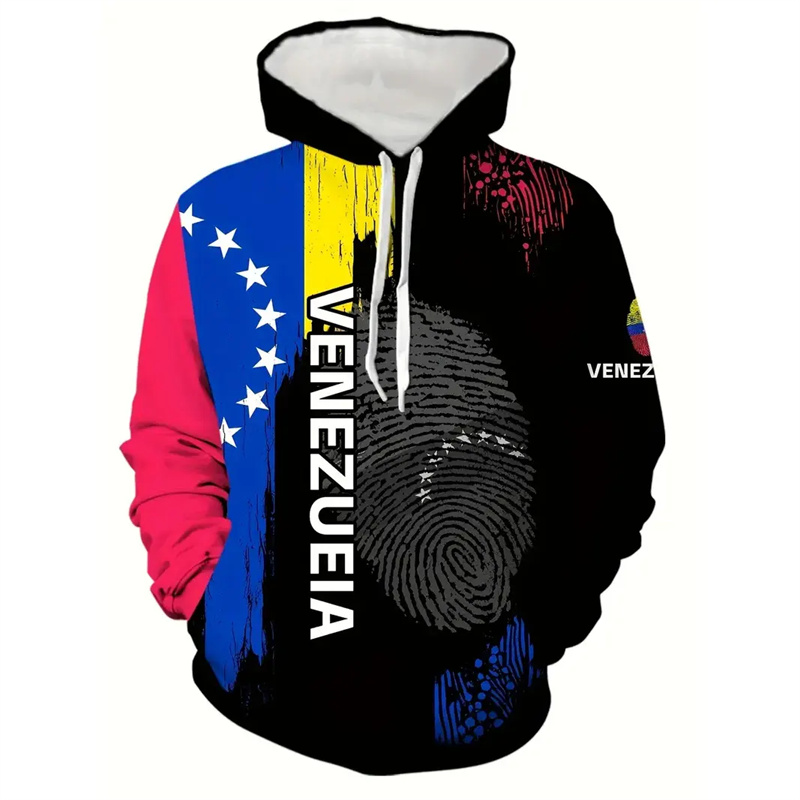 Street Fashion Brazil - Kolumbianische Venezuela-Flagge Hoodies für Männer Mode