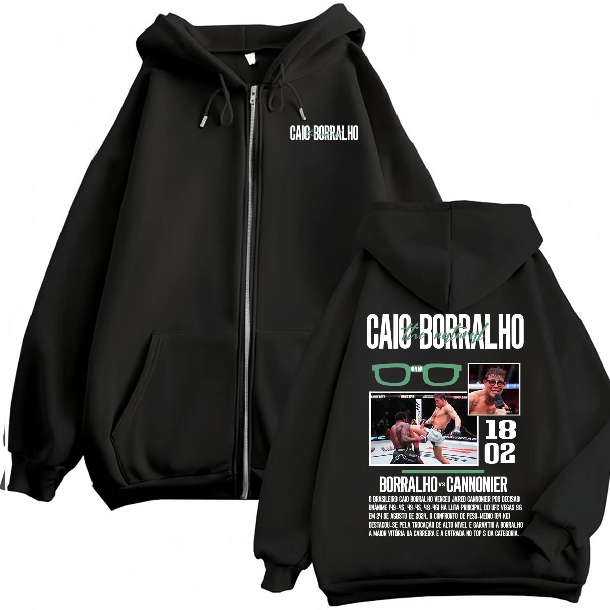 Street Fashion Vs High Fashion - Caio Borralho VS Cannonier Reißverschluss-Hoodies für