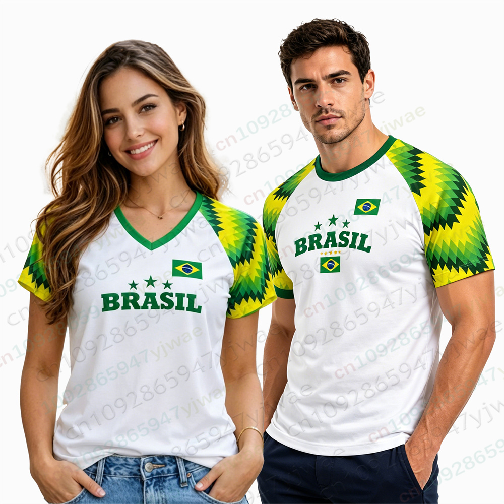 Street Fashion Brazil - 2026 Brasilien Fußballtrikot Gelb-Grün Atmungsaktives Oberteil