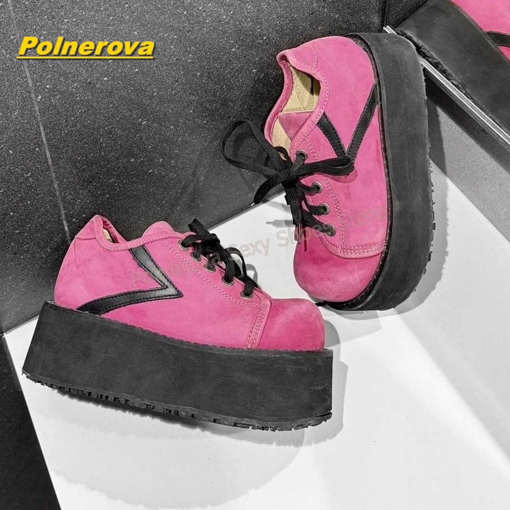 Hot Pink Regenbogen-Schnürsenk – Street Fashion Y2K Bewertung und Preis