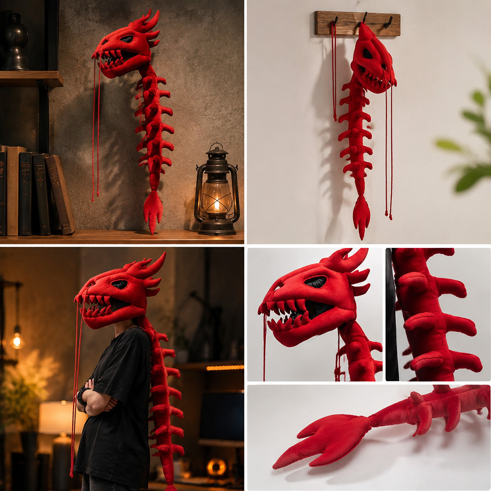 Drachen-Schädel-Säulen-Plüschh – Street Fashion In Chinese Bewertung und Preis