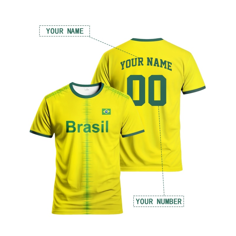 3D Gedruckt Brasilien Sport T- – Street Fashion Brazil Bewertung und Preis