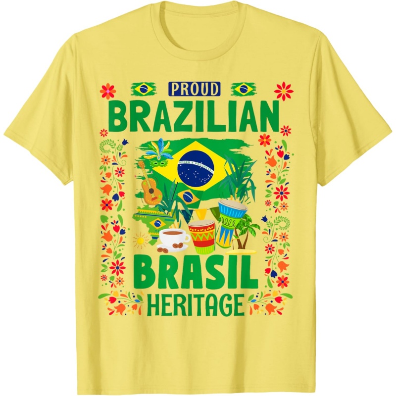 3D Gedruckt Brasilien Musik T- – Street Fashion Brazil Bewertung und Preis