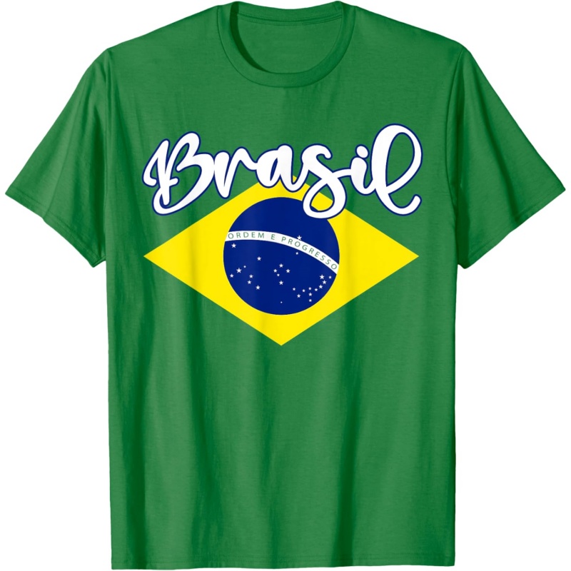 3D Gedruckt Brasilien Musik T- – Street Fashion Brazil Bewertung und Preis